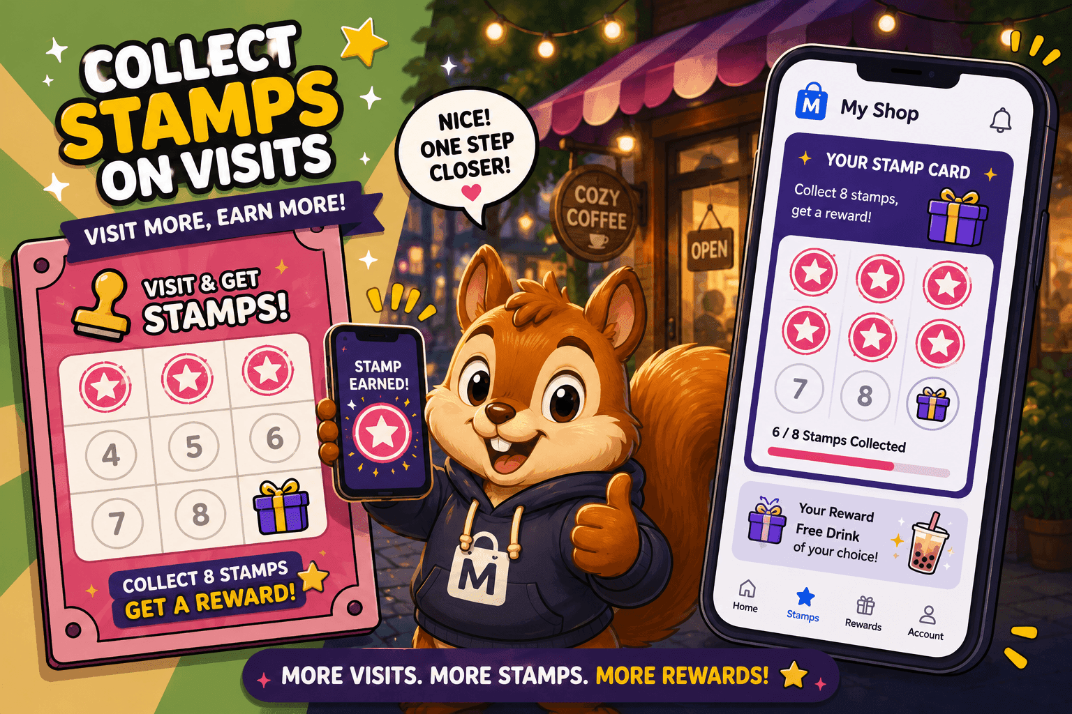 Digital stamp card loyalty idea