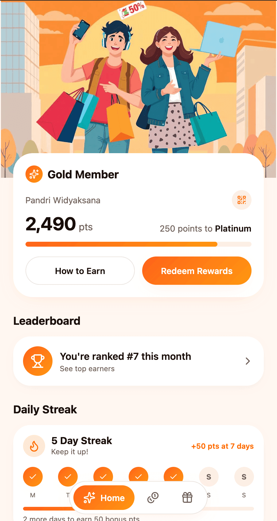 UseLoyalty customer loyalty program interface